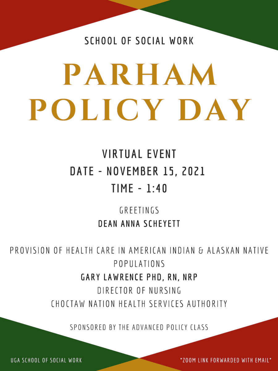 Graphic showing Parham Policy Day event details