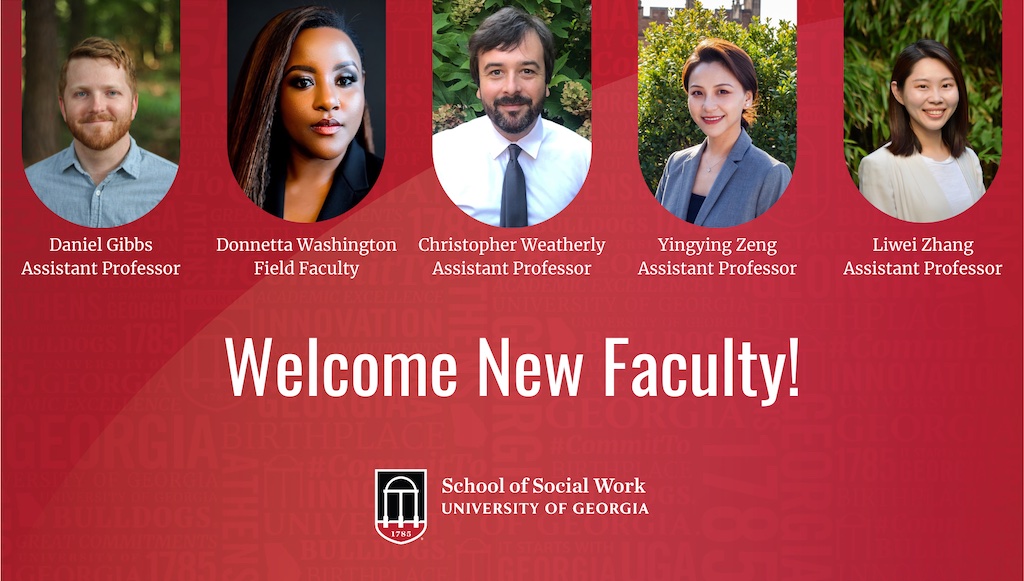 Graphic of new faculty headshots