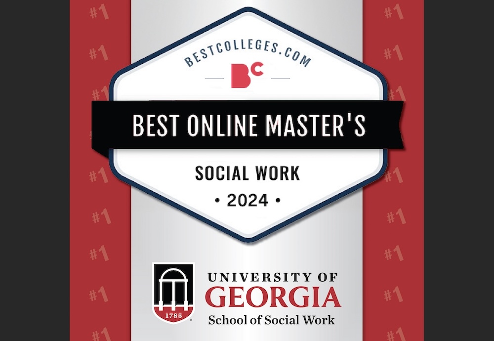 Graphic to show UGA Social Work Online MSW Program Ranked #1